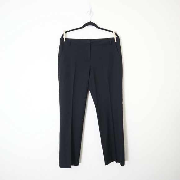 Eileen Fisher Wool Blend Straight Leg Trousers Career Work Black - Picture 1 of 9